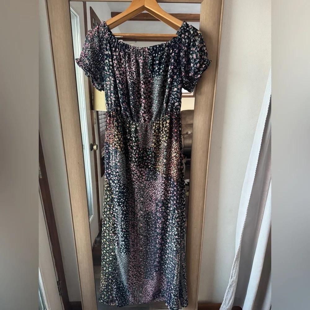 Lulus Floral Patchwork Maxi Dress medium